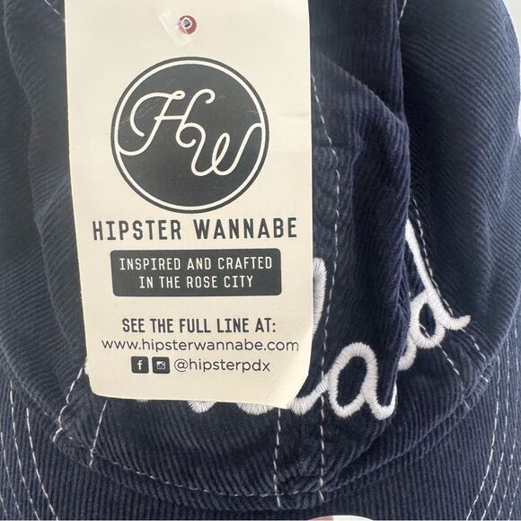 New Era NWT Y2K Portland Women’s Corduroy Cap Navy Blue Embroidered Tree Logo - Picture 4 of 5